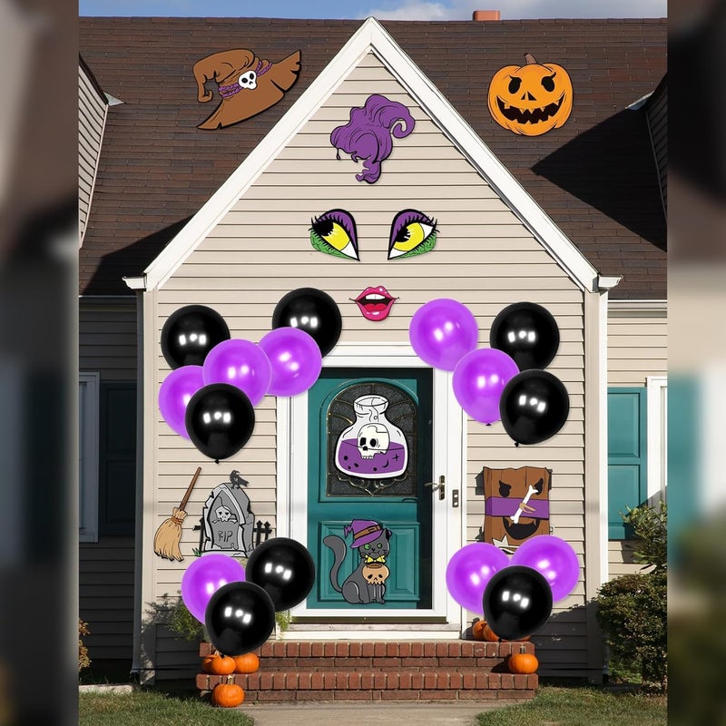 EggSun Halloween Trunk or Treat Car Decorations Kit for SUV,Witch Balloon Car Archway Garage Decor Stickers,Haunted Garage House Door Outdoor Decor Entryway Archway & Party - Image 5